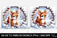 Cute Baby Deer in Winter Clipart Product Image 1
