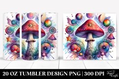 Vibrant Magical Mushroom Clipart 20 Oz Tumbler Product Image 1