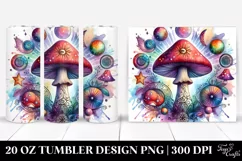 Vibrant Magical Mushroom Clipart 20 Oz Tumbler Product Image 1