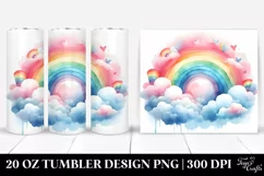 Colorful Pastel Rainbow with Clouds | 20 oz Tumbler Product Image 1