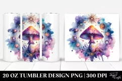 Vibrant Magical Mushroom Clipart 20 Oz Tumbler Product Image 1