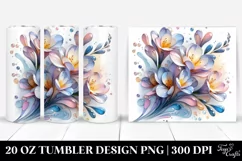 Abstract Pastel Glossy Freesia Tumbler Product Image 1
