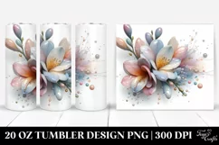 Abstract Pastel Glossy Freesia Tumbler Product Image 1