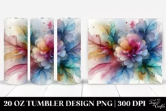 Abstract Vibrant Pastel Peonies Tumbler Product Image 1
