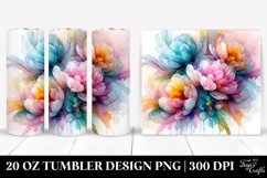 Abstract Vibrant Pastel Peonies Tumbler Product Image 1