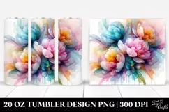 Abstract Vibrant Pastel Peonies Tumbler Product Image 1