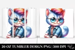 Cute Funny Cat Sitting 20 Oz Tumbler Product Image 1