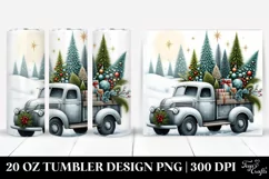 Whimsical Truck with Christmas Trees, Transparent 20 Oz Product Image 1