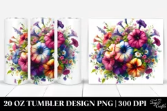 Colorful Petunia Bouquet | Tumbler Product Image 1