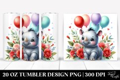 Cute Small Baby Rhino Balloons | 20 oz Tumbler Product Image 1