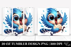 Crazy Baby Blue Jay Cartoon | 20 oz Tumbler Product Image 1