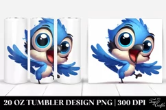 Crazy Baby Blue Jay Cartoon | 20 oz Tumbler Product Image 1