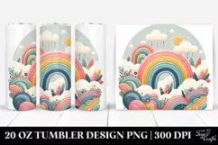 Colorful Pastel Rainbow with Clouds | 20 oz Tumbler Product Image 1