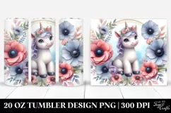 Cute Baby Unicorn,Anemone Frame|20 oz Tumbler Product Image 1