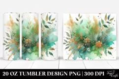 Colorful Greenish Watercolor Tumbler Product Image 1