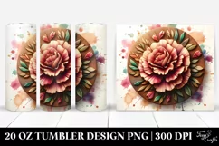 Abstract Wooden Small Stained Carnation | 20 Oz Tumbler Product Image 1