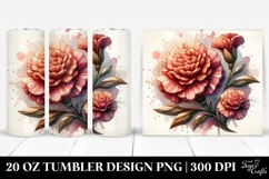 Abstract Wooden Small Stained Carnation | 20 Oz Tumbler Product Image 1