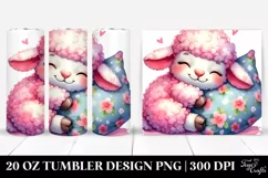 Cuddling Baby Lamb | 20 Oz Tumbler Product Image 1