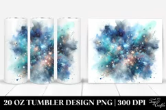 Colorful Glitery Blue Watercolor | 20 Oz Tumbler Product Image 1