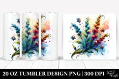 Colorful Stained Snapdragon Tumbler | 20 Oz Tumbler Product Image 1