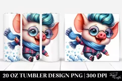 Cute Funny Pig Jumping 20 Oz Tumbler Product Image 1