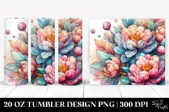Abstract Vibrant Pastel Wooden Peonies Tumbler Product Image 1