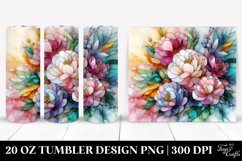 Abstract Vibrant Pastel Wooden Peonies Tumbler Product Image 1