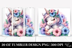 Watercolor Pastel of a Cute Baby Unicorn with Petunia | 20 Product Image 1
