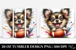Crazy Looking Chihuahua Playing Football | 20 oz Tumbler Product Image 1