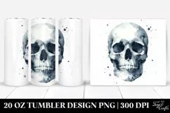 Simple Washed Watercolor with Skull | 20 oz Tumbler Product Image 1