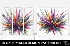 Colorful Watercolor Abstract Heather Bouquet | 20 oz Tumbler Product Image 1