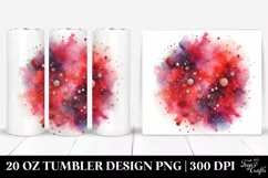 Colorful Glitery Red Watercolor | 20 Oz Tumbler Product Image 1
