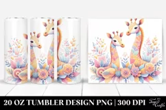 Colorful Giraffefloral Pastel | 20 Oz Tumbler Product Image 1