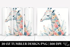 Colorful Pastel Giraffe Floral | 20 oz Tumbler Product Image 1