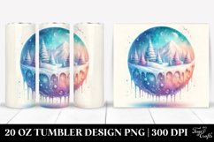 Colorful Watercolor Winter Scene Clipart Product Image 1