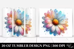 Detailed Vibrant Pastel Daisy Tumbler Product Image 1