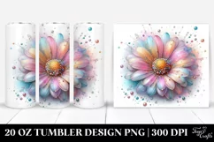 Detailed Vibrant Pastel Daisy Tumbler Product Image 1