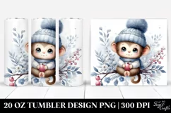 Cute Baby Monkey in Winter Image, 20 Oz Tumbler Product Image 1