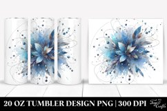 Colorful Blue Watercolor Metallic Tumbler | 20 Oz Tumbler Product Image 1