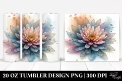 Shiny Chrysanthemum Abstract Clipart, 20 Oz Tumbler Product Image 1