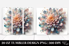Shiny Chrysanthemum Abstract Clipart, 20 Oz Tumbler Product Image 1