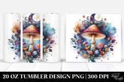 Colorfull Magical Watercolor Mushroom | 20 Oz Tumbler Product Image 1