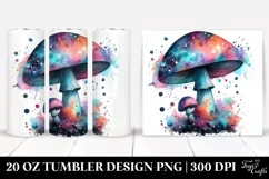 Colorfull Magical Watercolor Mushroom | 20 Oz Tumbler Product Image 1