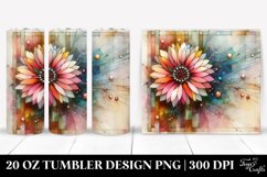 Wooden Stained Gerbera Watercolor Splash 20 Oz Tumbler Product Image 1