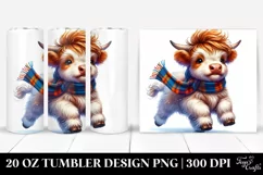 Cute Highland Cow Running | 20 oz Tumbler Product Image 1