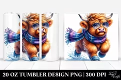 Cute Highland Cow Running | 20 oz Tumbler Product Image 1