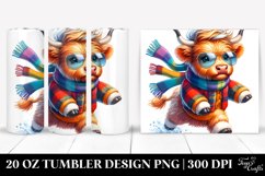 Cute Highland Cow Running | 20 oz Tumbler Product Image 1