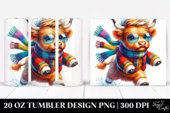 Cute Highland Cow Running | 20 oz Tumbler Product Image 1