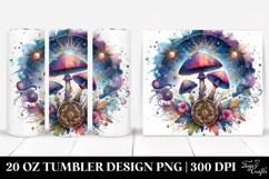 Vibrant Magical Mushroom Clipart 20 Oz Tumbler Product Image 1