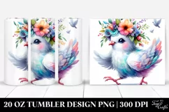 Cute Funny Dove Running 20 Oz Tumbler Product Image 1